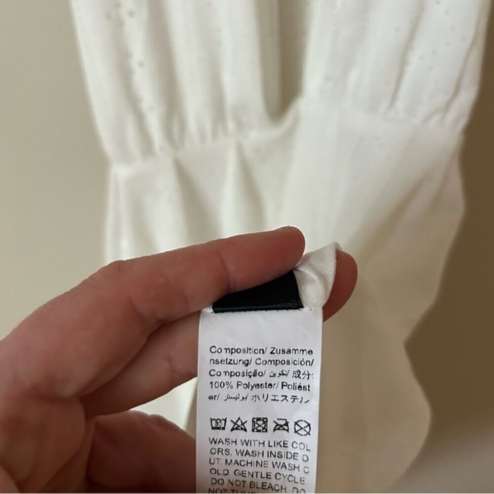 NWOT SHEIN White Plunge V-Neck Eyelet Sleeveless Mini Dress Women’s Size Small - Picture 6 of 9